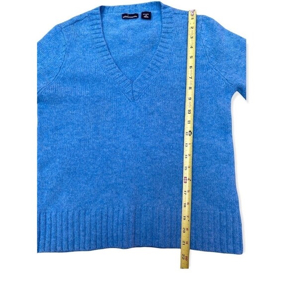 VS MODA INTERNATIONAL 100% Wool Turquoise Blue V-Neck Pullover Sweater Small S - Picture 4 of 7
